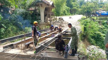 Dandim 0108/Agara Tinjau Proses Pembangunan Jembatan Beton