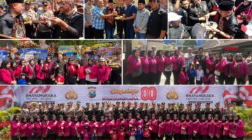Prank Hari Bhayangkara, PJU Polda Jatim, Polrestabes & Polres Pelabuhan Tanjung Perak Keluar Hadapi Massa AMI, Ujungnya Malah Potong Kue