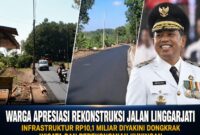 Foto Gubenur Jabar (KDM) dan Hasil Rekonstruksi jalan Linggarjati,Kuningan.