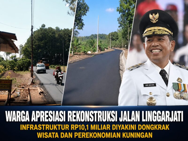 Foto Gubenur Jabar (KDM) dan Hasil Rekonstruksi jalan Linggarjati,Kuningan.