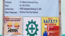 Teks Foto: Papan Informasi dan Penerapan APD dan K3