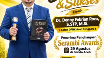Dr Denny Febrian Roza S.STP MSI Raih Serambi Award 2026, Atas Kepedulian Anak Yatim di Aceh Tenggara