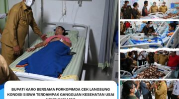 Bupati Karo Bersama Forkopimda Cek Langsung Kondisi Siswa Terdampak Gangguan Kesehatan Usai Konsumsi MBG