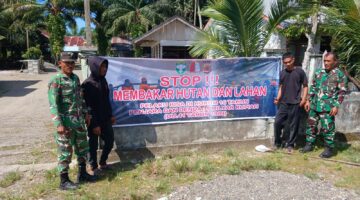 Babinsa Pos Ramil Tadu Raya himbau masyarakat untuk bersama cegah Karhutla