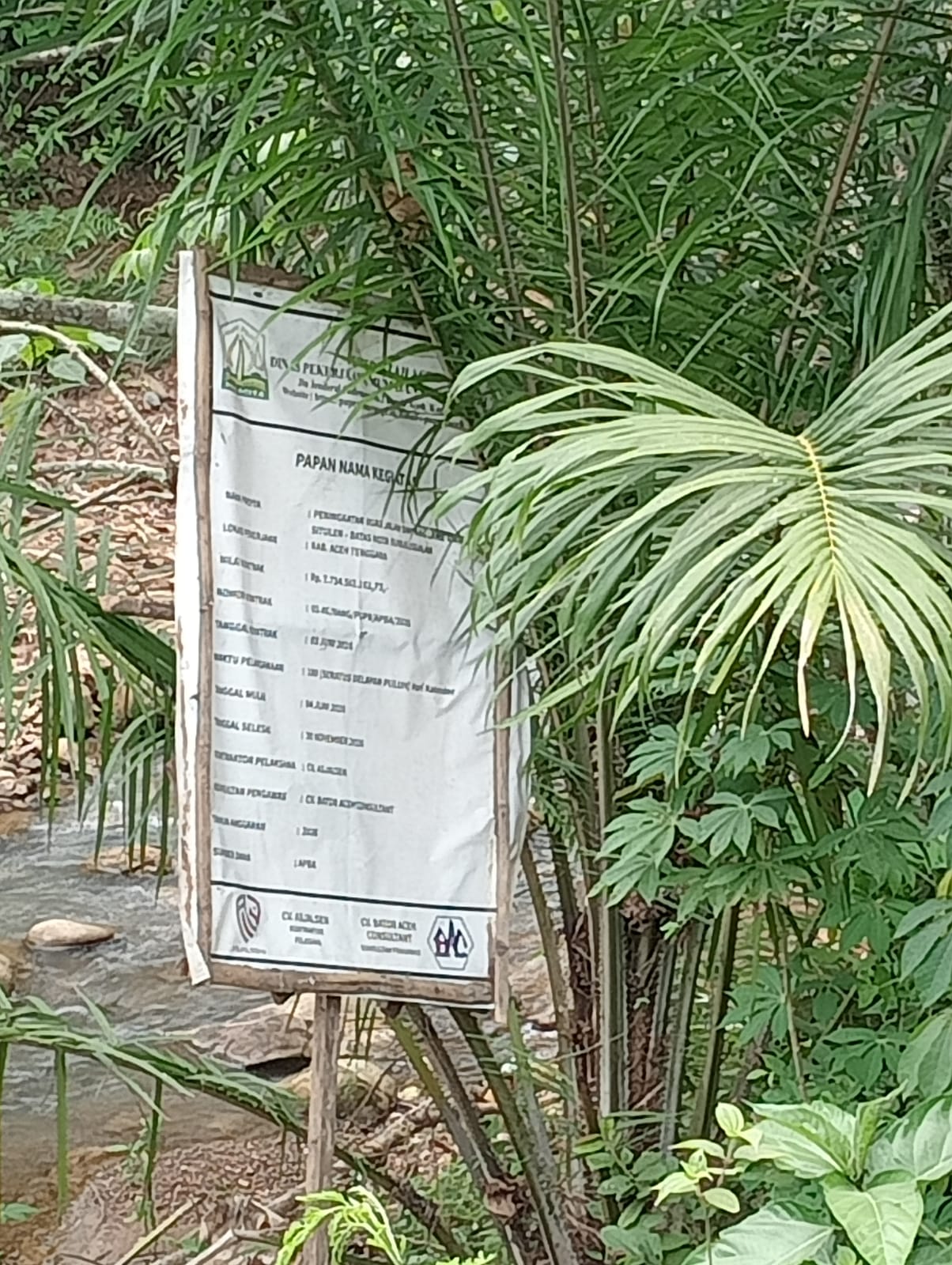Poto papan proyek di buangkan ke paret untuk tidak kelihatan Anggara 