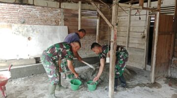 Pembangunan RTLH TMMD Berlanjut di Tahap Pemasangan Dinding Batu Bata