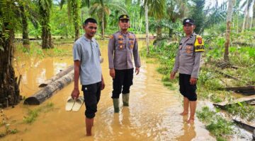 Kapolsek Simpang Jernih Pantau Banjir di Pante Kera, 30 KK Masih Mengungsi